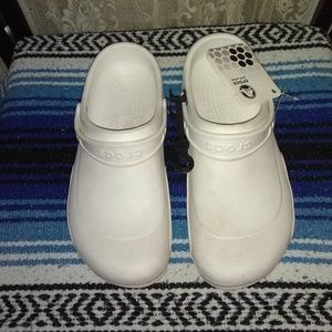 'TWO PAIR OF CROCS BISTRO CLOG WORK SHOES'